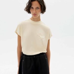 Tee-shirt motif oiseau en coton bio bird volta · blanc