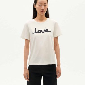 Tee-shirt en coton bio love ida · blanc et bleu