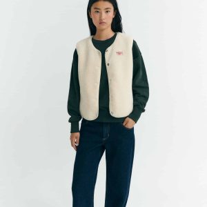 Veste polaire sans manches en polyester recyclé jay · crème