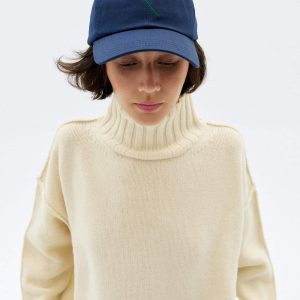 Casquette motif fleur en coton bio flower chris · bleu marine