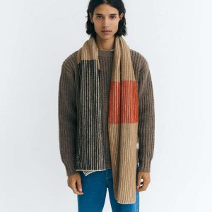 Echarpe en laine annapurna guede · beige et marron